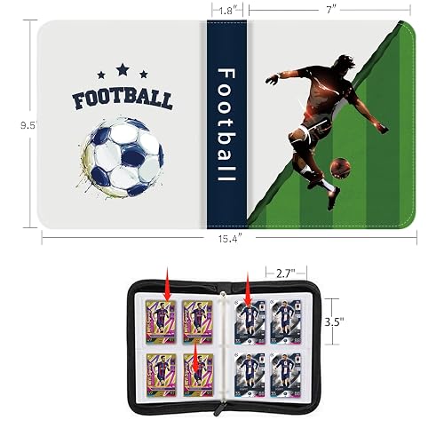 trading card a4 sleeves EEEkit 25Pcs Trading Card Binders Sleeves, 9 Pocket Pages for 3 Ring  Binder, Waterproof Album for Standard Cards