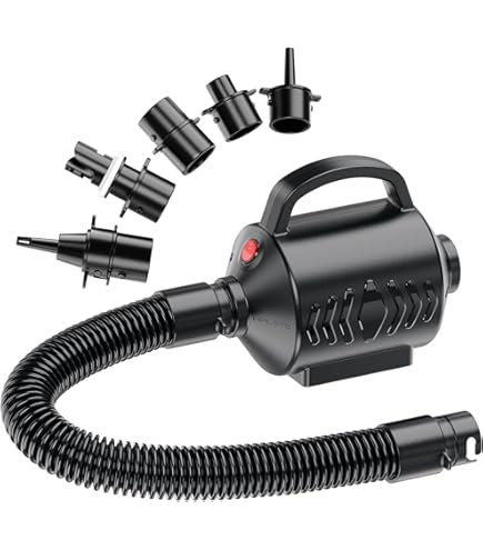 cigarette lighter air mattress pump for Inflatables, Rechargeable Air Pump, Black Portable Air Pump, Efficient Inflation for Inflatables, Sleeping Pads, Perfect for Travel, Camping, Includes 4 Nozzles : Home & Kitchen or something else Fischer 220V Cigarette Lighter and