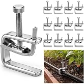 Shimeyao 12 Pack Screw Tubing Clamps for 1/2" Hose, Adjustable Flow Control | Nickel-plated Brass Construction, Thumb Screw Adjustment, 0-1/2" Height, 3/4" Width, Hydroponics and Fountain Systems Use