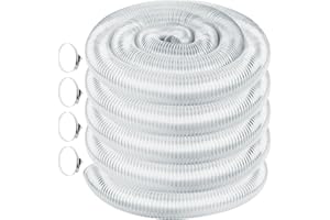 AISIMEE Heavy PVC 2 1/2" x 50' Dust Collection Hose,Flexible Clear Debris and Fume Collection Hose with Stainless Steel Hose Clamps for Dust Collectors with 2 1/2" Ports, Ideal for Shop Vacuums