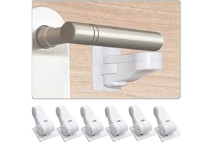 Child Proof Door Lever Lock, 6 Pack Baby Proofing Door Handle Locks with Adhesives, No Drilling Child Safety Door Locks for P