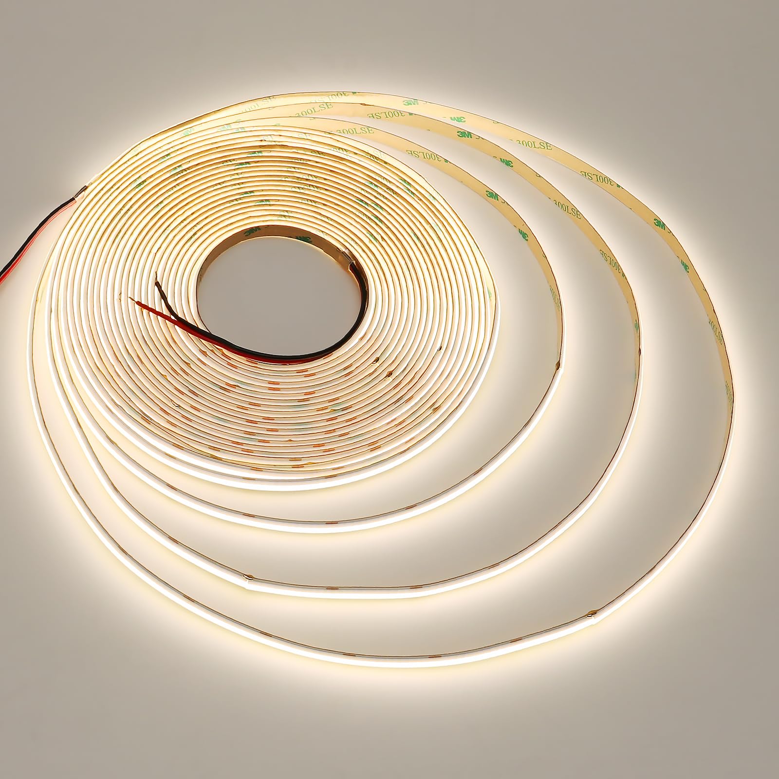 JOYLIT 10M COB LED Strip 24V 4000K Natural White 120 Degree Indoor, 384LEDs/M High Density Bright Dotless Light Strip CRI 90+, Stick LED Tape Lights for Bedroom, Under Cabinets (LED Strip Only)