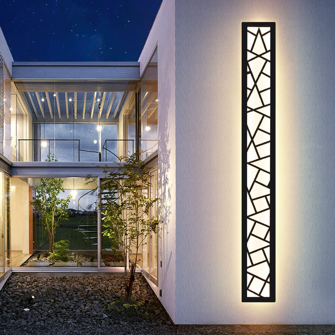 LED Long Wall Light Ip67 Waterproof Wall Lamp Led Long Wall Lamp Villa Indoor Outdoor Wall Lights Anthracite Long Wall Lights Outdoor Garden Wall Lights Garage Terrace-100CM,Warm Light