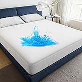 OhGeni Waterproof Mattress Protector, Full Size Fitted Sheet with Deep Pocket,6''-16'' Washable Hypoallergenic Mattresses Cover,Noiseless Soft Mattress Pad,Urine,Bedroom Essential,Pee & Dirt-Proof