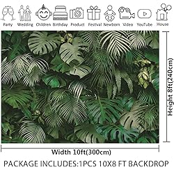 10x8ft Green Tropical Palm Leaves Picture