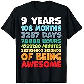 9 Year Old Bday Decorations Son Boy 9yr 9th Birthday T-Shirt