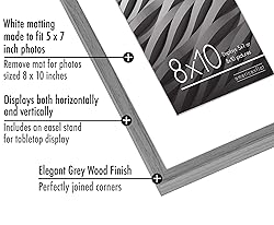 Americanflat 8x10 Picture Frame in Grey - Use as
