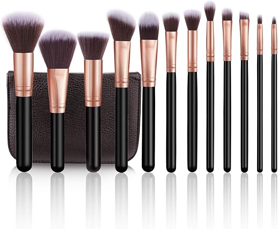Amazon メイクブラシ 12本セット 化粧筆 コスメ ブラシ 収納ポーチ付き 高級繊維毛 超柔らかい化粧ブラシセット Mixoo メイク アップブラシ 通販