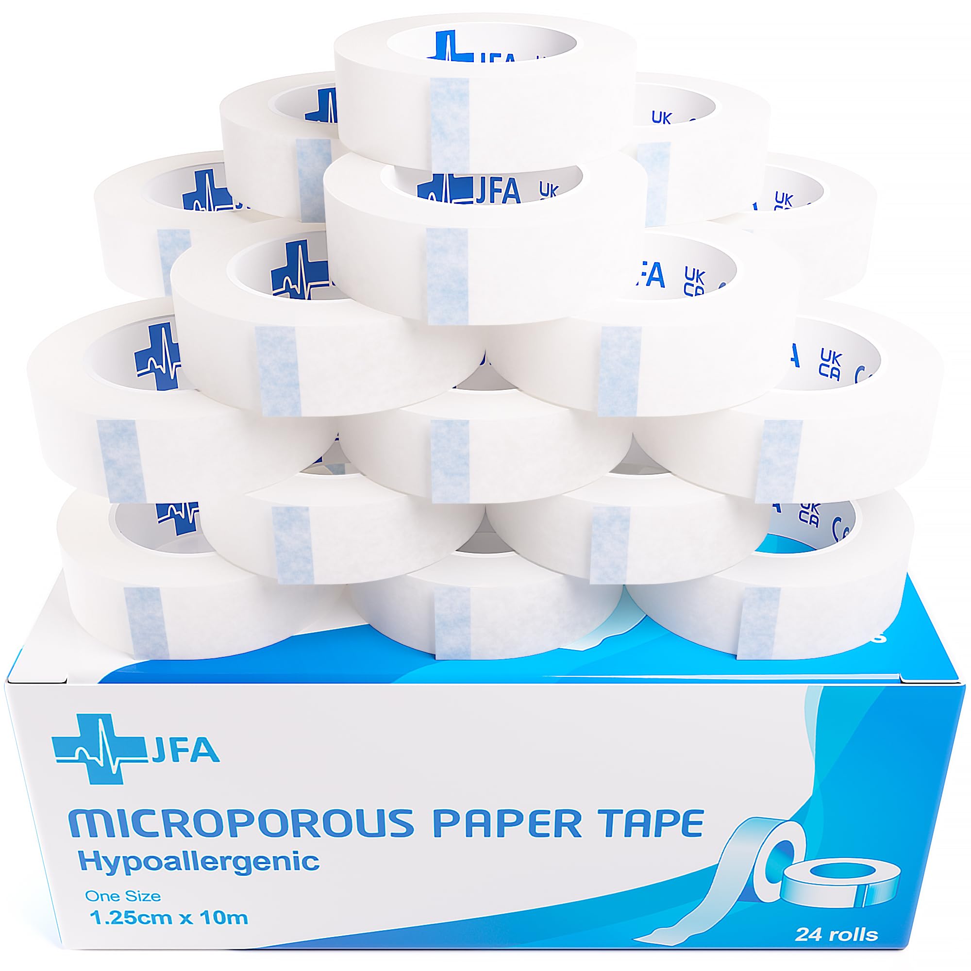 JFA Medical Microporous Surgical Tape First Aid Medical Tape 1.25cm x 10m - Pack of 24 Rolls