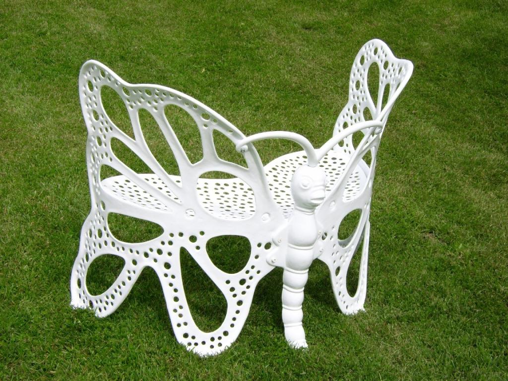 Amazon.com : Flower House FHBFB06W Butterfly Bench, White : Outdoor