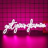 Gdbkabf Get Your Glam On Neon Sign, Neon Signs for Wall Decor Neon Pink LED Signs Room Neon Light Up Signs Home Decor for Bedroom Club Party Bar Shop USB Operated