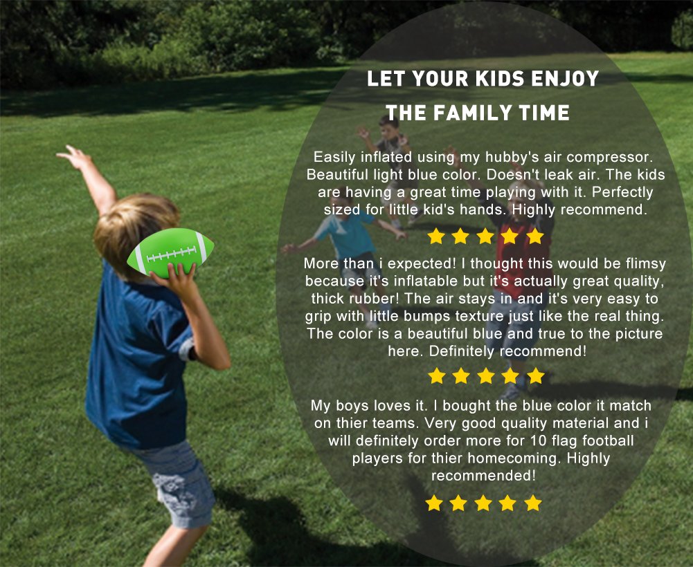 Inflatable Little Football FunHut All Weather Sports Football for Kids and Junior Athletes 8.5inch(green)