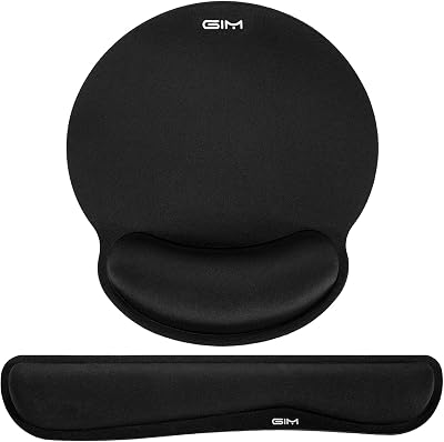 GIM ICETEK Keyboard and Mouse Mat Set Memory Foam Wrist Support
