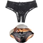 ohyeah Women Plus Size Cheeky Panties Lace Thongs Panties Trim Lace Underwear Low Rise Underpants