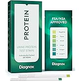 Diagnox Health Urine Protein Test Strips | at-Home Proteinuria Monitoring | Individually Wrapped, Fast 60-Second Results | Easy Urinalysis Test, Pack of 30