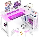 Homieasy L Shaped Gaming Desk with Power Outlet