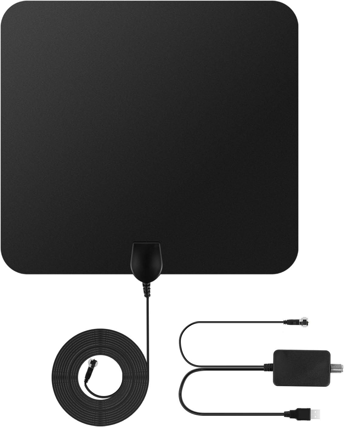 Aerial๏ผAmplified Indoor TV Aerial SONOKA 75 Mile Range with Detachable Amplifier USB Power Supply Stronger Reception TV Aerial Indoor 16ft High Performance Coax Cable