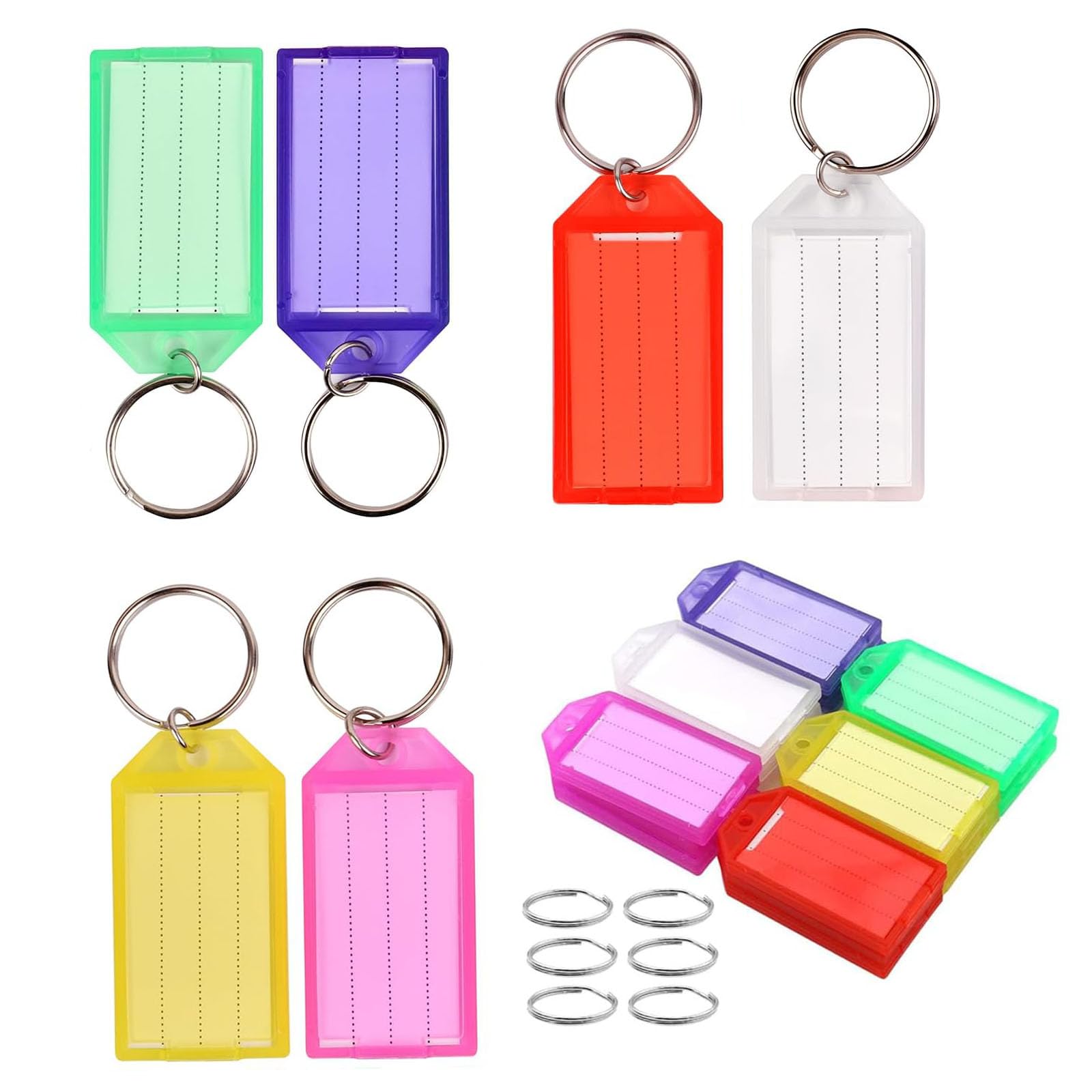 60 Pcs Key Tags with Labels, Stylish and Uniqu Key Tags, Delicate Key Rings, Suitable for Personalized Decoration, Item Identification, Prevent Key Loss, Easy to Carry ﻿