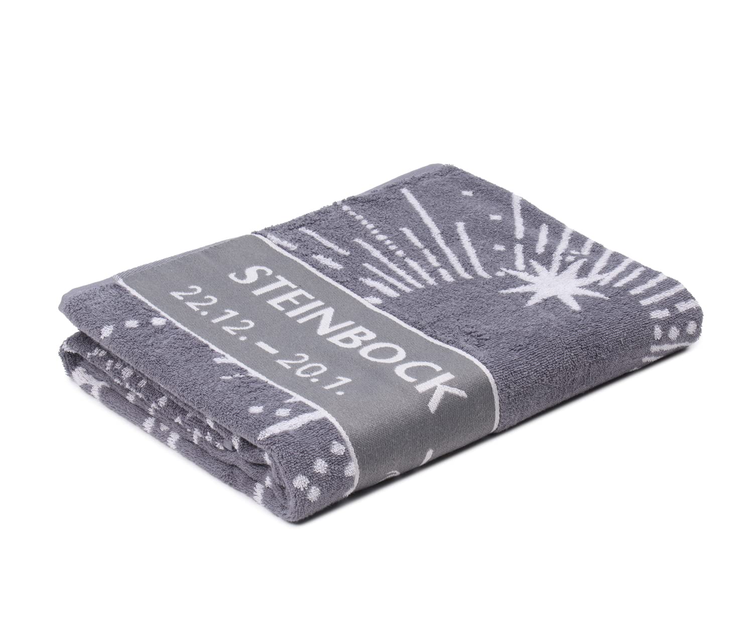 Gözze - Fluffy Sauna Towel with Zodiac Star Sign Design, Capricorn, 100% Cotton - 80 x 180 cm