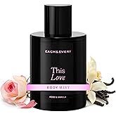 Each & Every Hair and Body Mist for Women and Men - 100% Natural Fragrance Body Spray for Women - Vegan & Cruelty-Free - This Love Scent (Rose & Vanilla)
