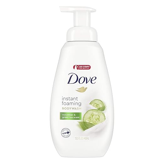Cucumber & Green Tea Scent , 13.5 Ounce : Dove Shower Foam, Cucumber & Green Tea Scent 13.5 oz
