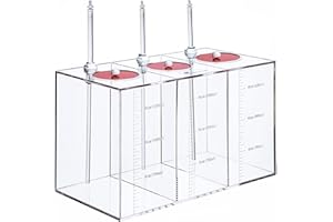 DEHAO Acryli Made Liquid Storage Bucket 3 Rooms 2 Gallons 0.7G per Room, Working with Dosing Pump,Auto Top Off System Reservoir Container