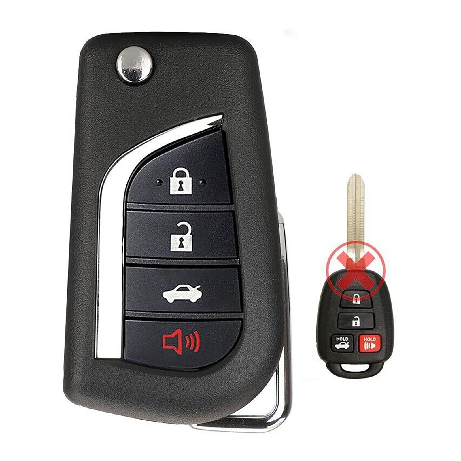 Photo 1 of Autokemat 4 Buttons Key Fob Remote Compatible with Toyota Camry 2014-2017, 2014-2019 Corolla, 2016-2018 Tacoma, HYQ12BDM Keyless Entry Remote Control HYQ12BEL 89070-02880 H Chip (Pack of 1)