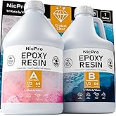 Nicpro 1 Gallon Crystal Clear Epoxy Resin Kit, Not Yellowing & Bubbles Free Resin Food Safe Resin for Coating and Casting, Craft DIY, Jewelry Making Art, Molds, Tables Top, Wood
