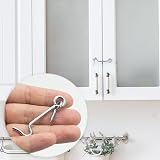 SZXMDKH 2 Inch Cabin Hook Set 4 Pack Galvanized Iron Door Window Latch Silver view 7