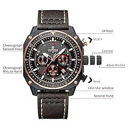 NAVIFORCE Fashion Leather Band Watches for Men
