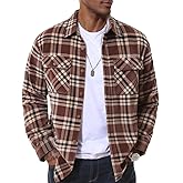 MAGNIVIT Flannel Shirt for Men Plaid Button Down Shirt Casual Lightweight Cotton Shirt with 2 Chest Pockets