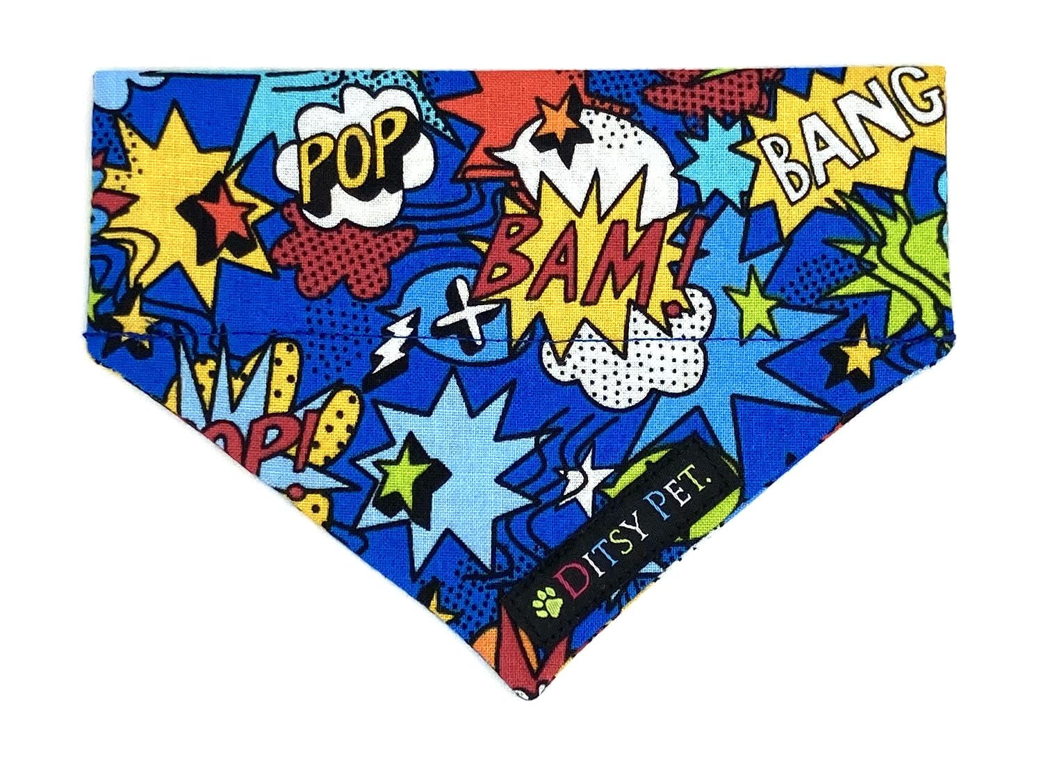 Superhero Comic strip Slide on Dog Bandana Large