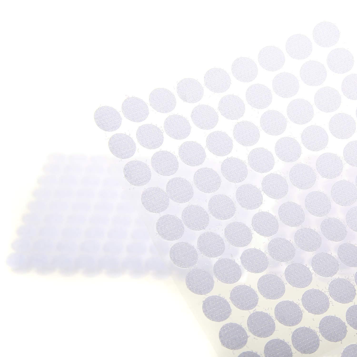 TUKA 675 Pairs x 10 mm Stick On Coins, Coins Dots, Magic Sticky Self Adhesive, Hook & Loop Round Pads Craft Tape, 675 Hook & 675 Loop, TKB5125 White