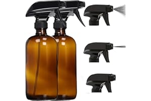 Nylea Glass Spray Bottles 8oz - Premium Empty Spray Bottle for Cleaning, Hair, and Essential Oils - Refillable Spritzer Bottle for Plants & Cleaning Solutions - Mist & Single Trigger Sprayer Set of 2