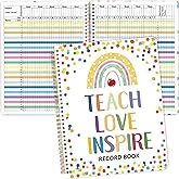 Ceiba Tree Teacher Record Book Grade Attendance Book Gradebook for Teachers Logs and Student Checklists Spiral-Bound Teacher Supplies for Classroom 8.5X11 inch Colorful