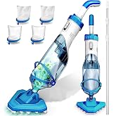 Lanchez Cordless Handheld Pool Vacuum for Above Ground Pool Telescopic Pole | Powerful Suction 18.5 GPM, 60Min Runtime, 1.5H Supercharge, Pools up to 88", Clean Leaves &amp; Debris, with 4 Filter Bags