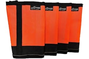 MUVADO Warrior Fly Boots for Horses - Breathable Mesh Horse Boots for Fly Protection & Leg Comfort - Set of 4 (Trojan Warrior, Neon Orange)