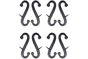 Renovators Supply Manufacturing Shutter Dogs Pair 6.25 in Black Decorative S Shaped Wrought Iron Shutter Dogs with Mounting Hardware Pack of 4