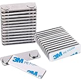 Strong Magnetic Name Badge Holders with Steel Back Plate, 100 Pack Name Tags/ID Badge Magnets, Fastener with 3M Adhesive on Front Plate,Strength Neodymium Magnets