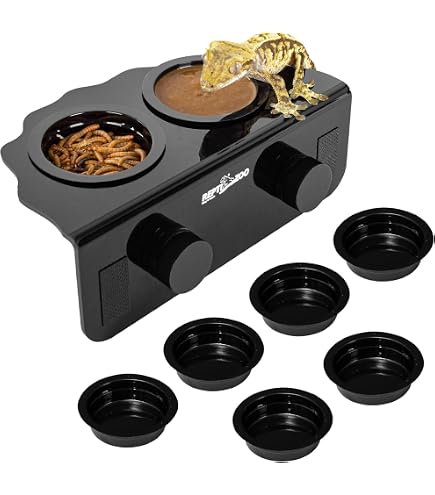 Produktbild von Mivceklw Crested Gecko Food Dish, Reptile Bowl Ledge Feeder