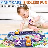 SYHLN 12-Piece Pull Back Toy Cars Set with 2 in 1 Play Mat Storage Bag view 5