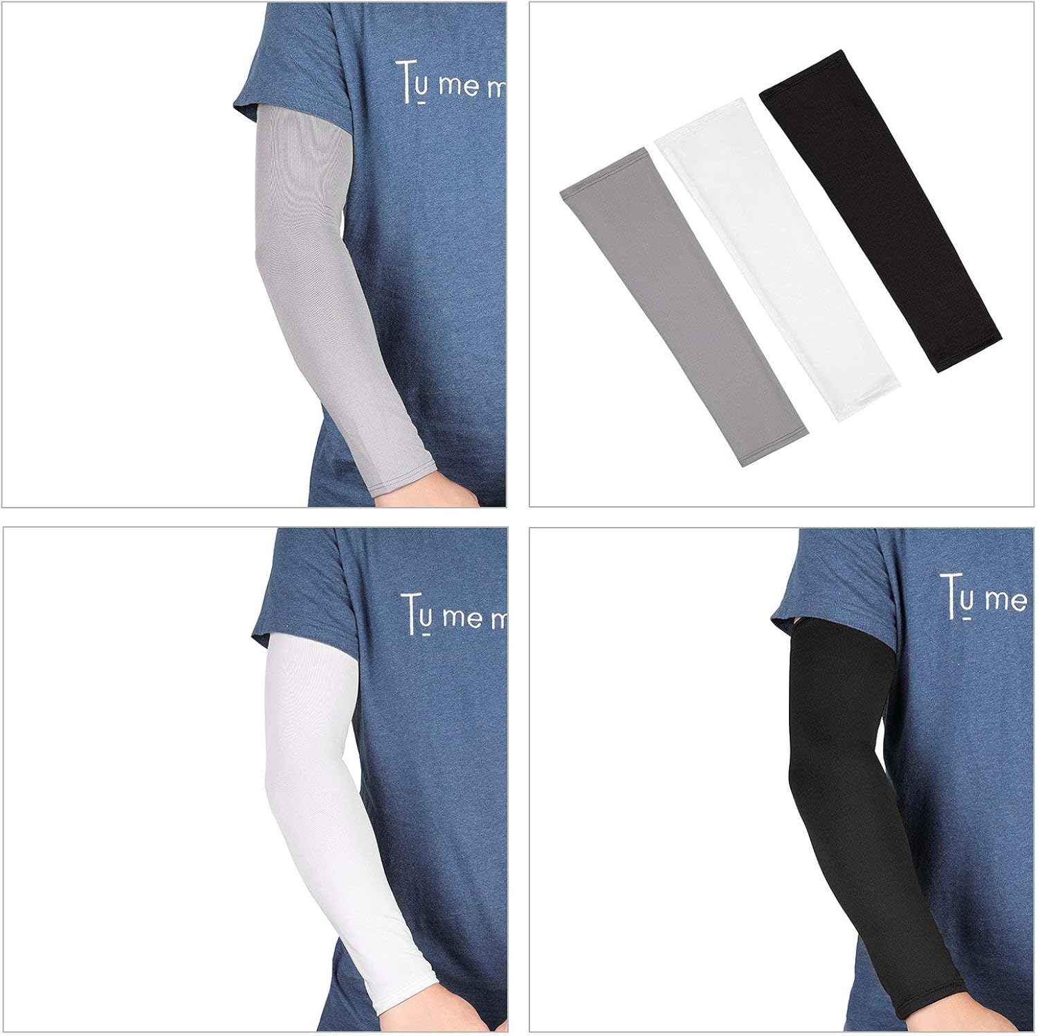 TAGVO Arm Sleeves, 3 Pairs Outdoor Sports Arm Warmers Breathable Soft UV Protection Cover Elbow Sleeves Stretchy Arm Cooling Covers for Running/Cycling/Driving/Climbing/Golfing : Clothing