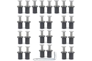 MAYEHAY 26 Pairs M5 Neoprene Well Nuts with Stainless Steel Crosshead Bolts Well Nuts Kit for Kayak Motorcycle Windscreen Accessories,Neoprene nut Contains Brass Nuts Copper nut