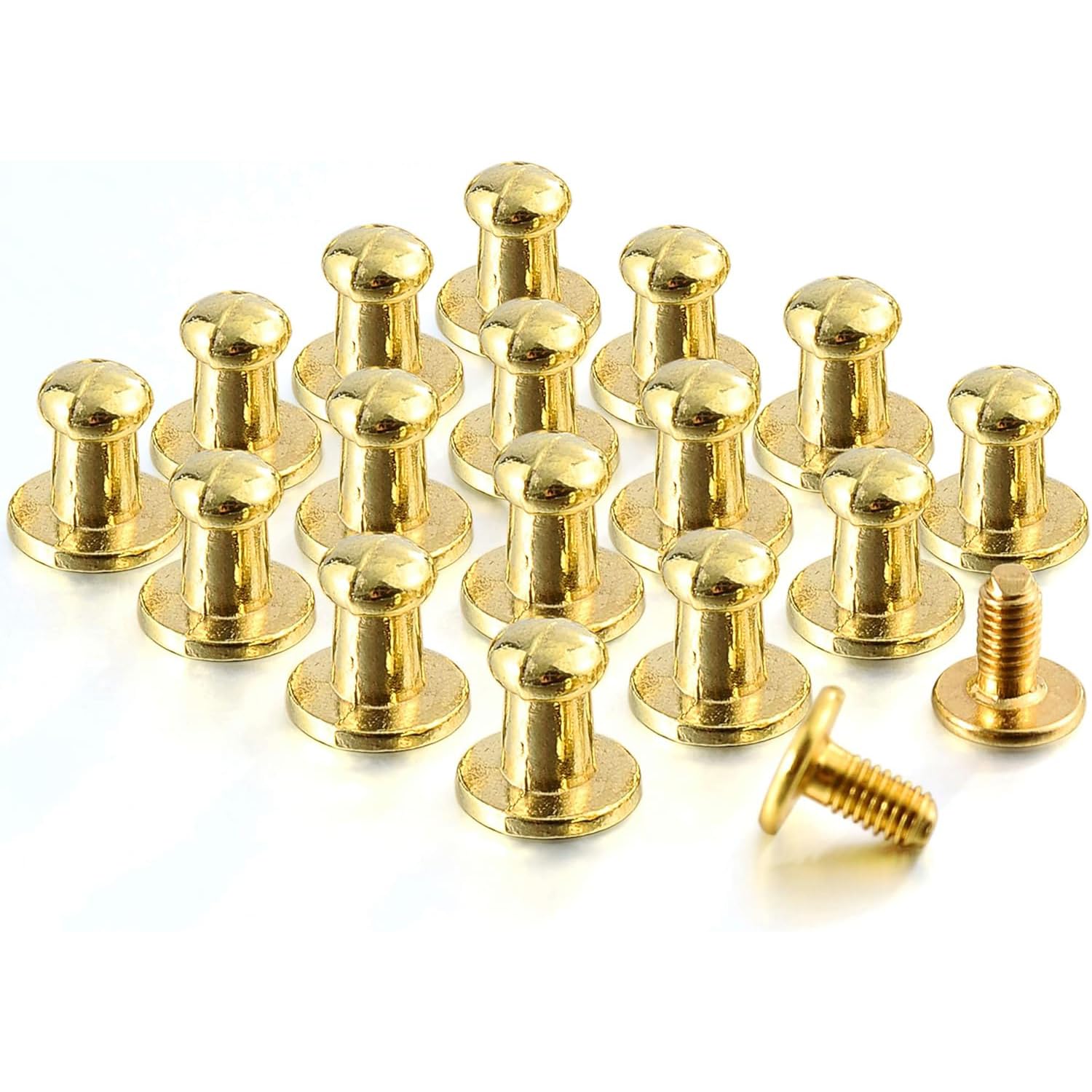 RUBYCA 100 Sets Gold Color Button Spike and Studs Metal Screw-Back Leather-craft DIY 8MM X 8MM — image 1