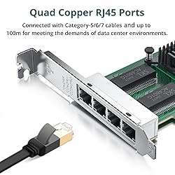 ipolex Intel I350-T4 Network Card, 4 Port NIC, Low