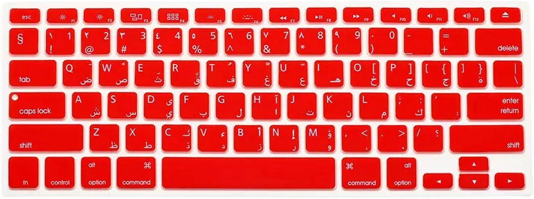 2Pc/Lot Arabic/English Silicone Keyboard Skin Cover for MacBook Air Retina Pro 13" 15" 17" A1278 A1398 A1466 Us Version-Red-