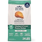 Natural Balance Limited Ingredient Adult Grain-Free Dry Dog Food, Chicken & Sweet Potato Recipe, 24 Pound (Pack of 1)
