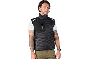 Ellobird Mens Lightweight Puffer Vest Men Work Hiking Casual Winter Cotton Quilted Jacket Workwear