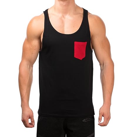 SMILODOX Tank Top Herren mit Brustasche | Muskelshirt ideal für Sport Gym Fitness & Bodybuilding | Muscle Shirt - Stringer - 