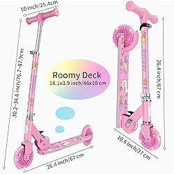 BELEEV Scooters for Kids with Light-Up Wheels